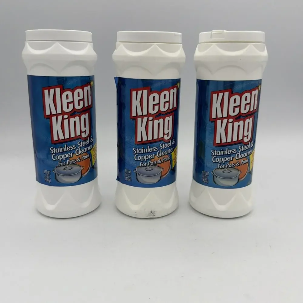 2 PACK KLEEN KING STAINLESS STEEL & COPPER CLEANER 14 OZ EACH NEW ORIGINAL USA *